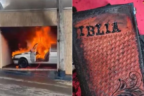 Bíblia resiste a incêndio que destruiu carro no Paraná e emociona morador